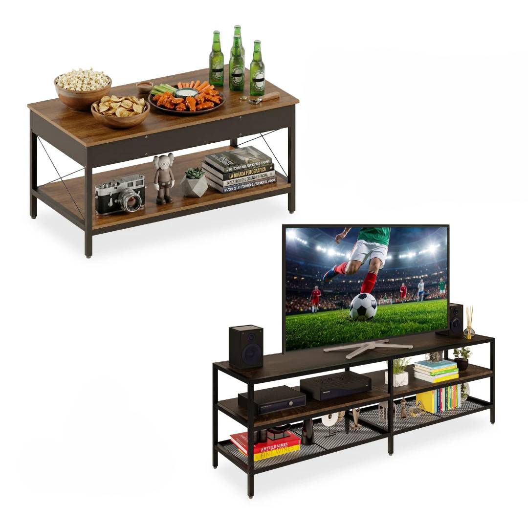 Centro de Entretenimiento - Mesa para TV Zakim + Mesa de Centro Piare