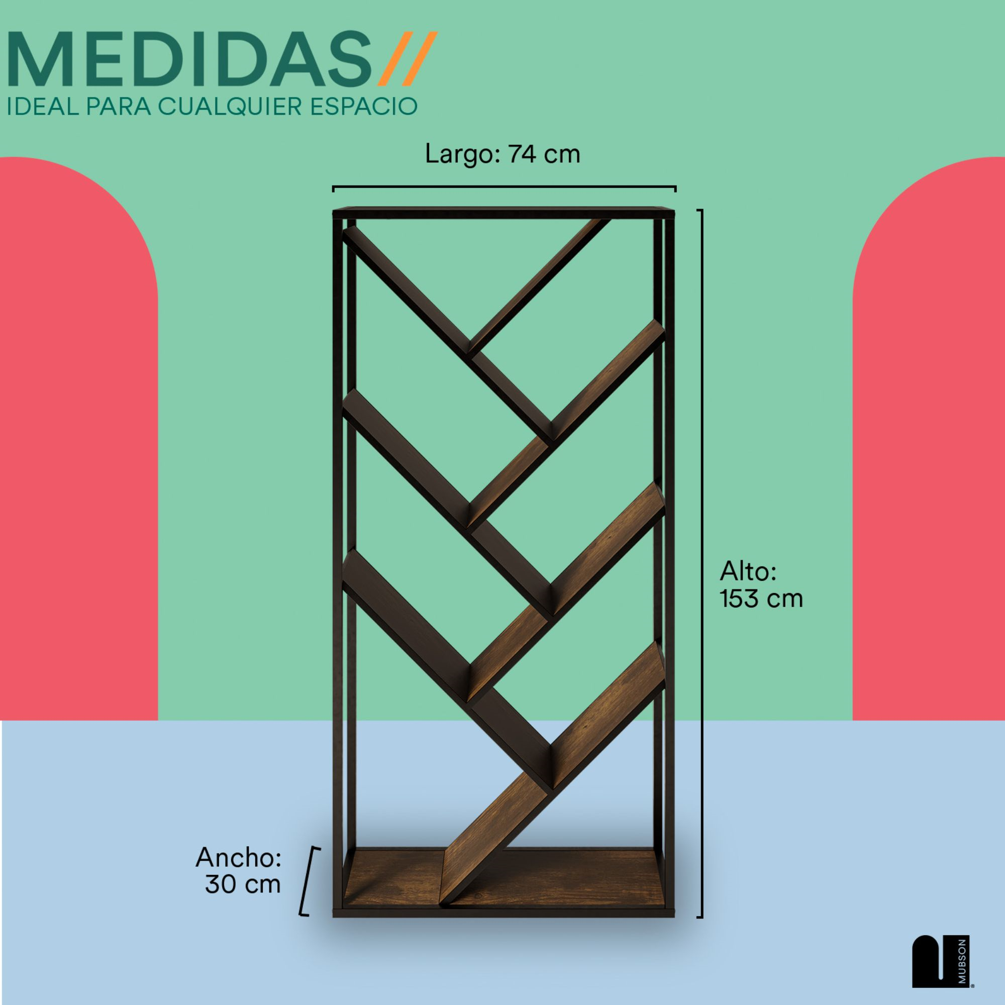 Mubson Librero Vertical con 7 Repisas. Estanteria Arat