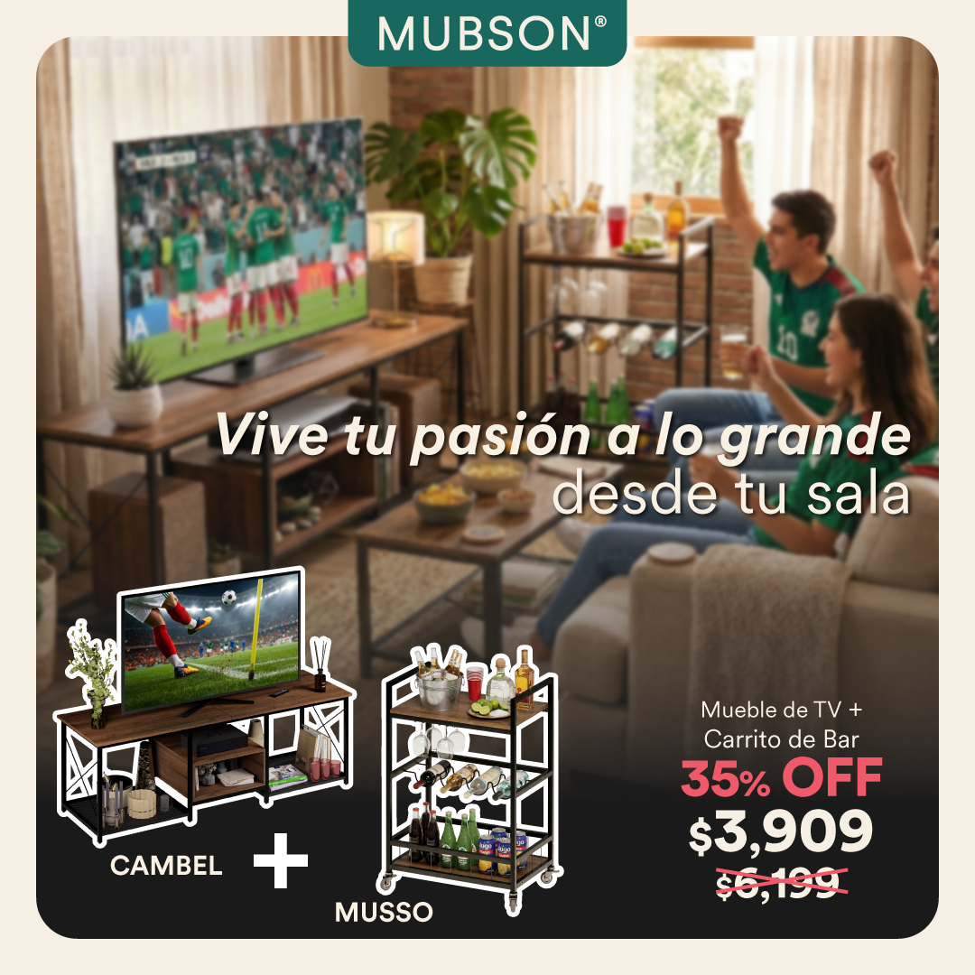 Centro de Entretenimiento - Mesa para TV Cambel  + Carrito de Bar Musso