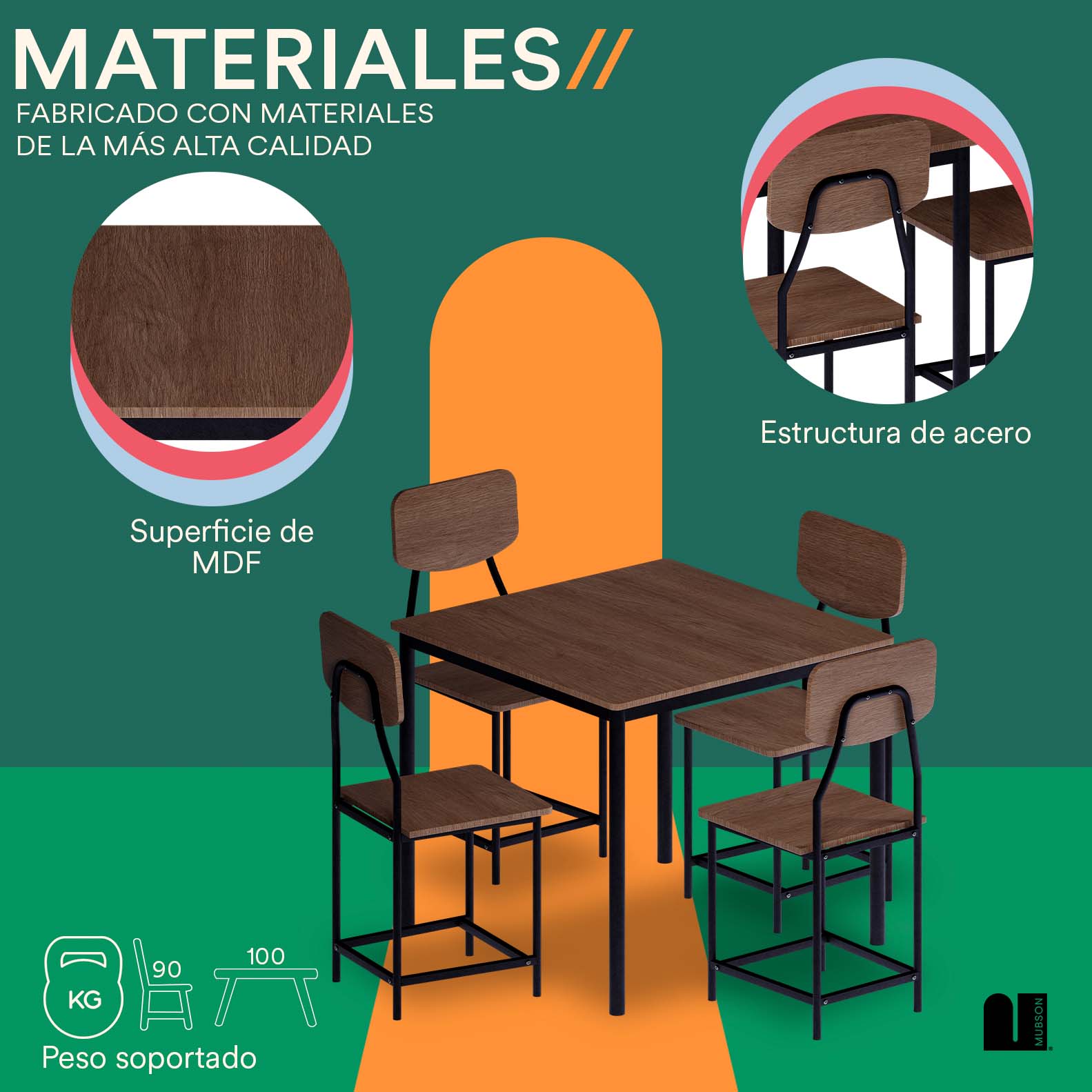 Comedor con 4 Sillas. Antecomedor Decco