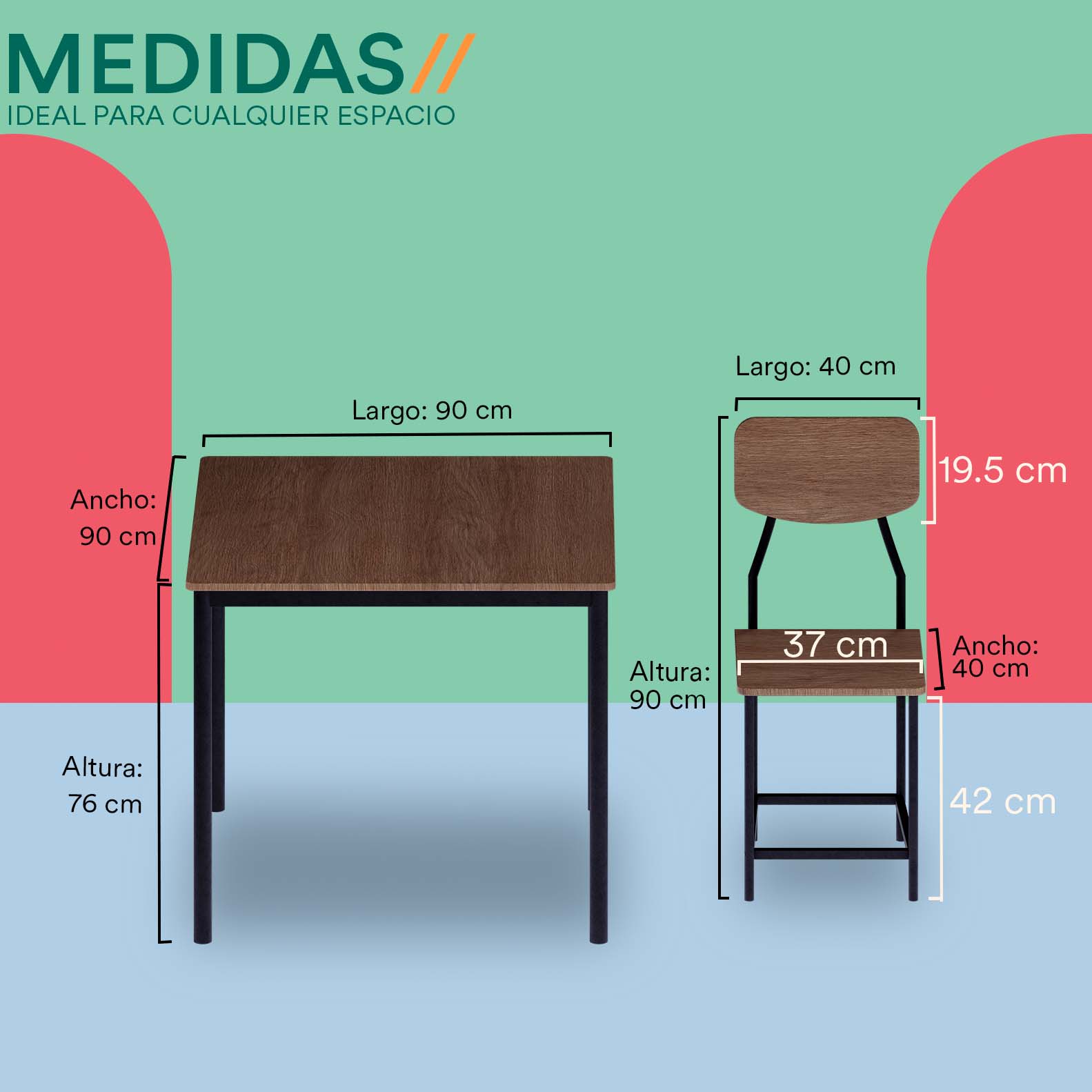 Comedor con 4 Sillas. Antecomedor Decco