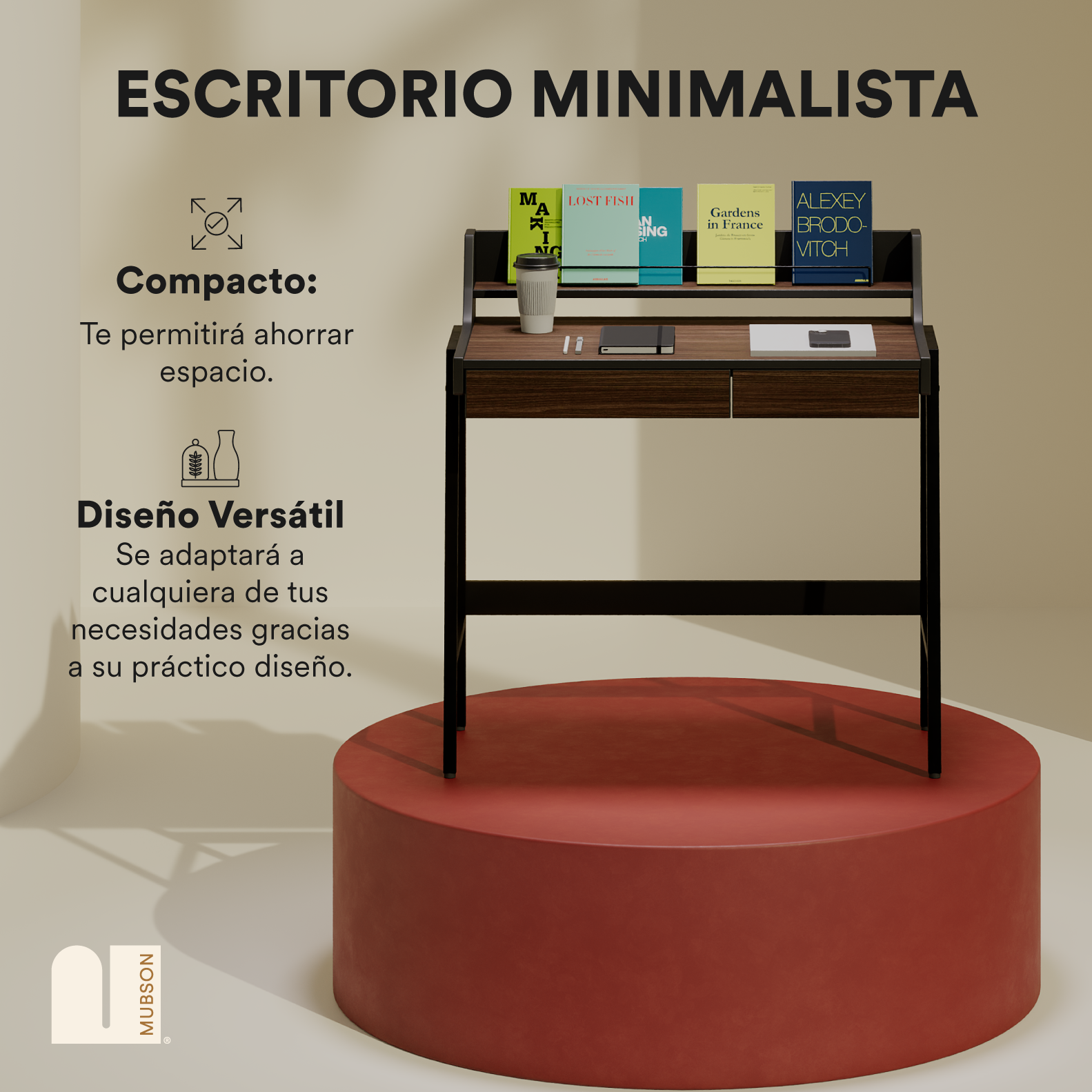 Escritorio para Computadora Minimalista. Escritorio con Cajones Dagon