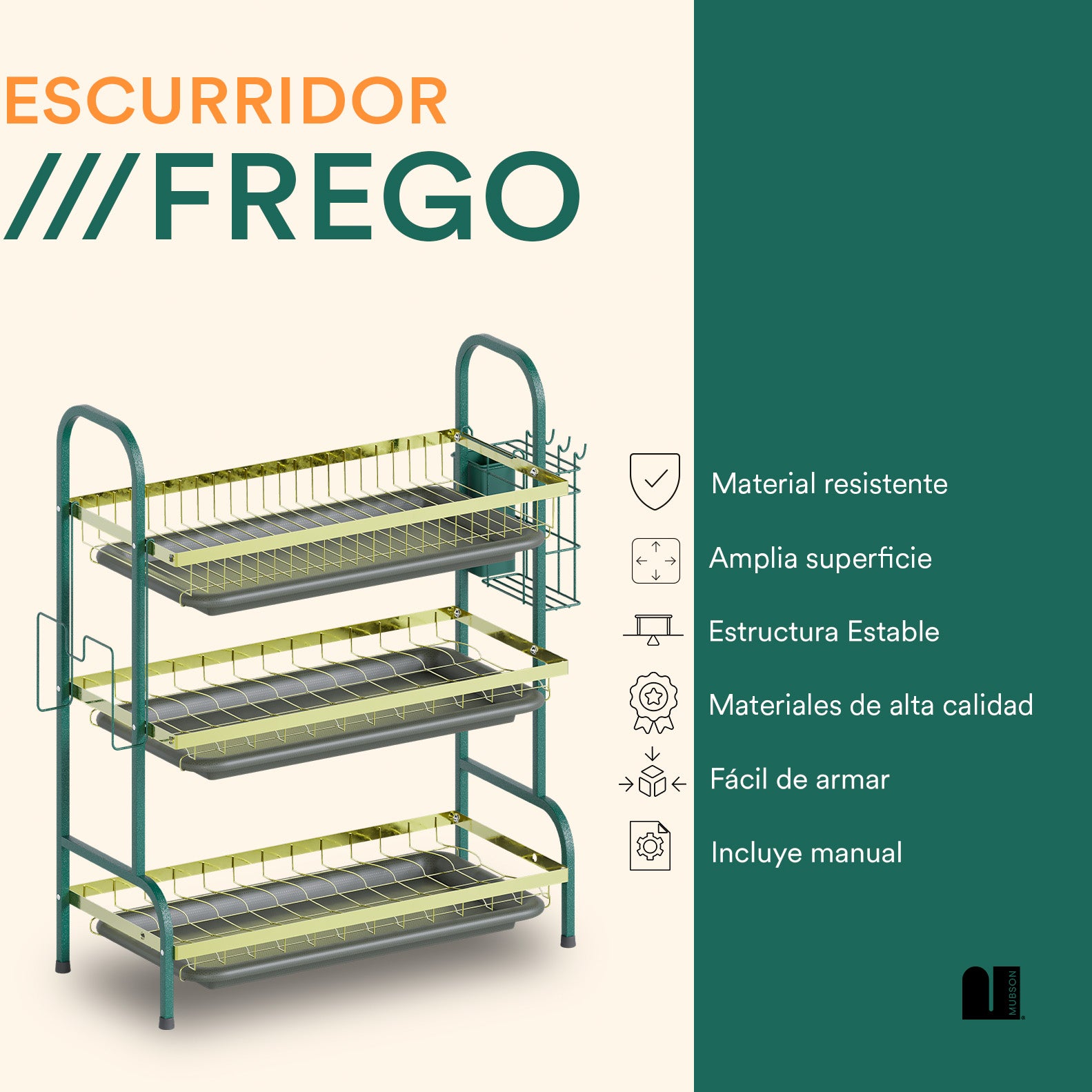 Escurridor de Platos. Escurre Trastes Frego