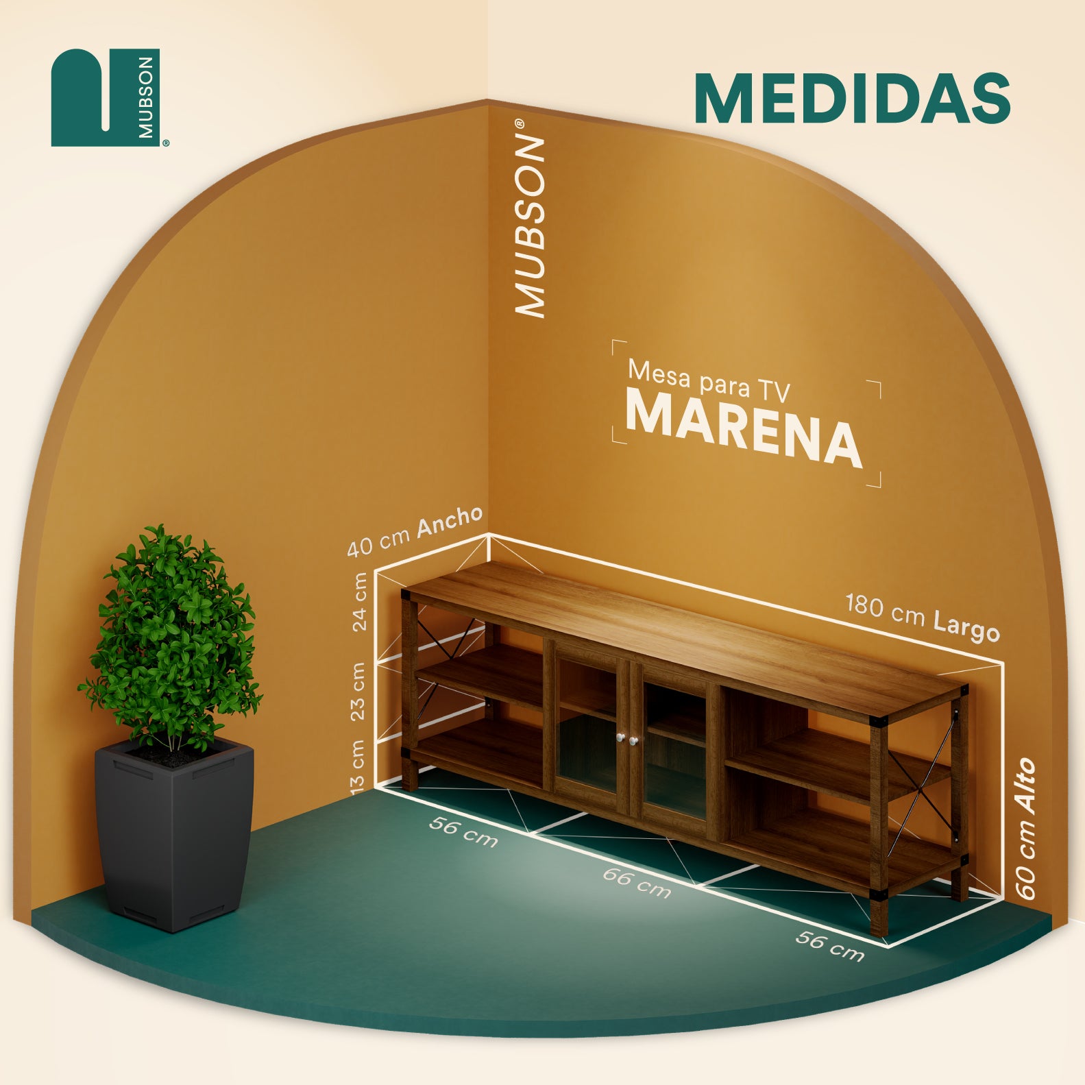 Mesa para TV. Centro de Entretenimiento Bari