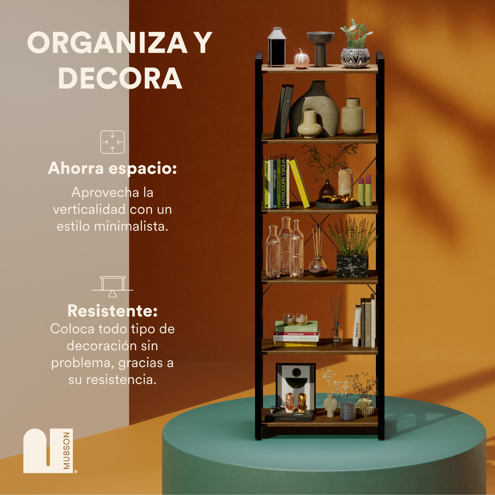 Librero Organizador con 6 Repisas. Estante Dante