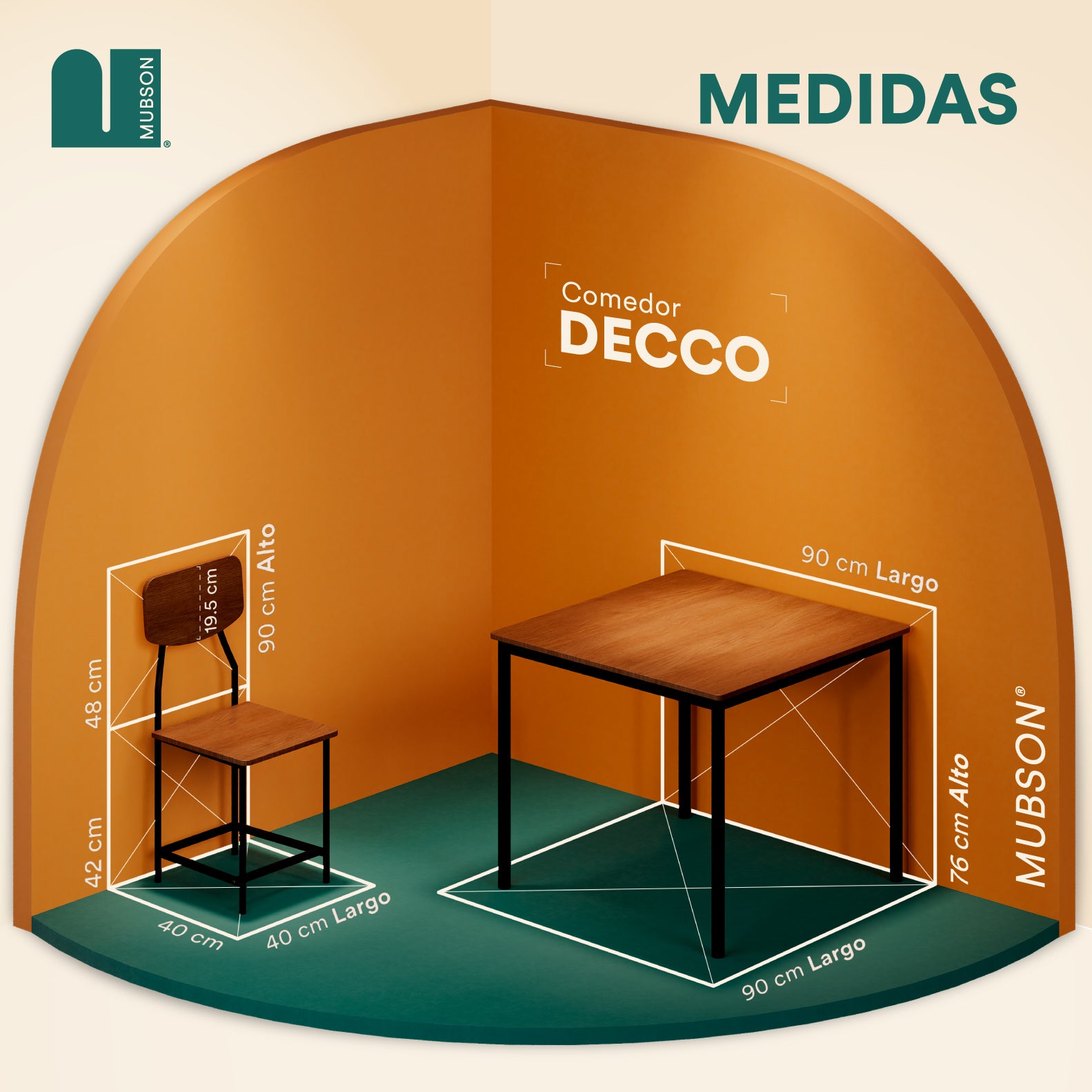 Comedor 4 Sillas Pequeño. Antecomedor Decco