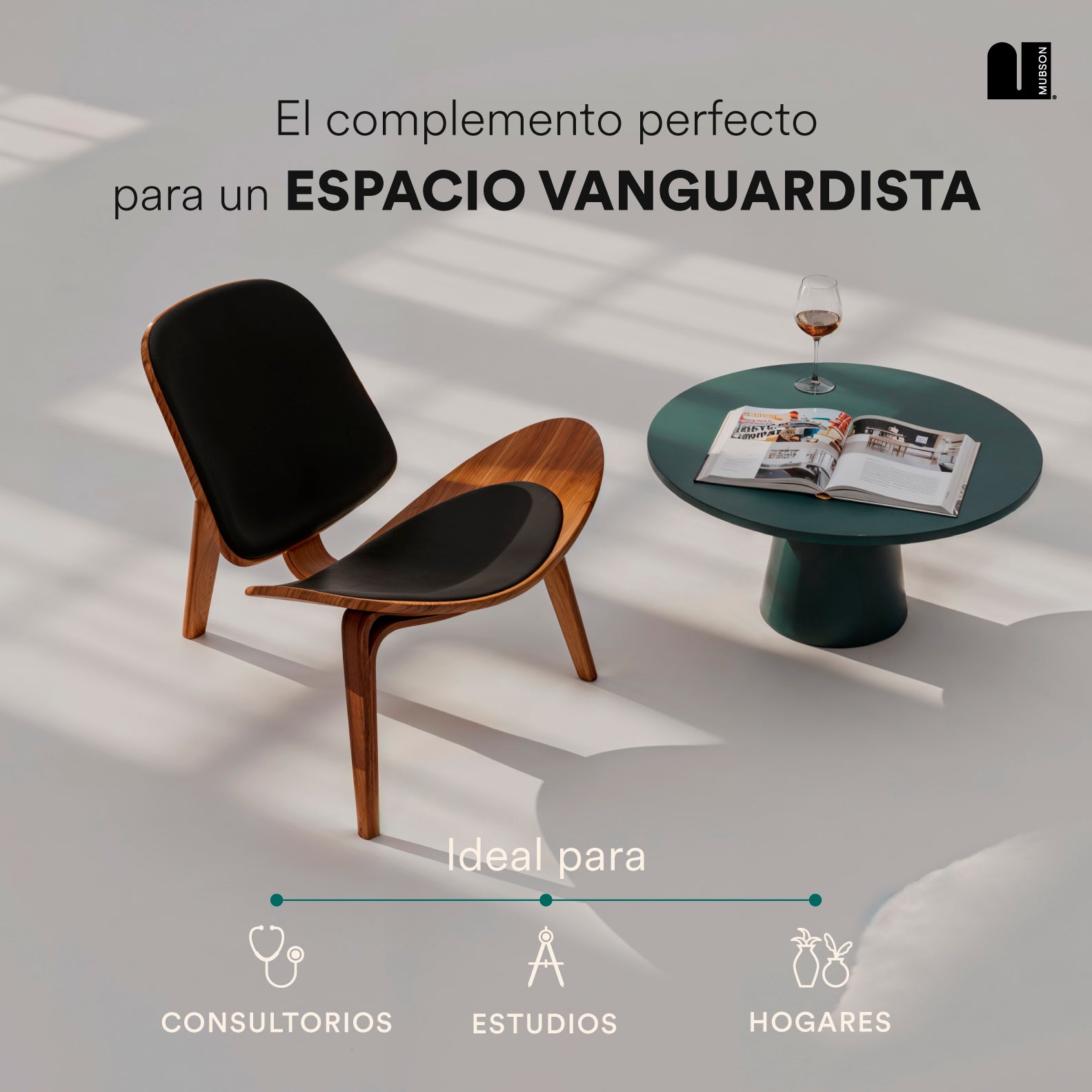 MUBSON Silla de Piel Genuina Estilo Escandinavo Leda