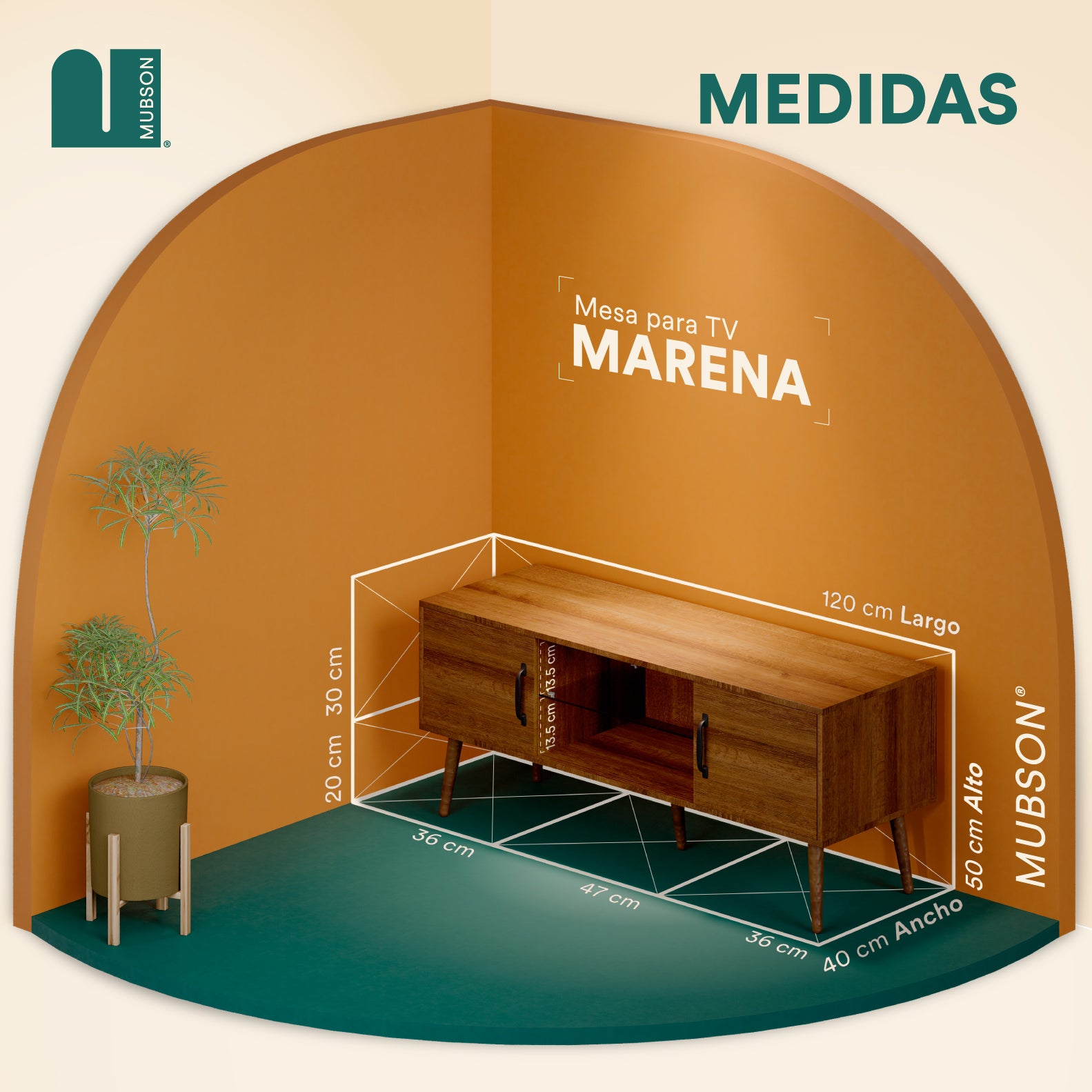 Mesa para TV. Centro de Entretenimiento Marena