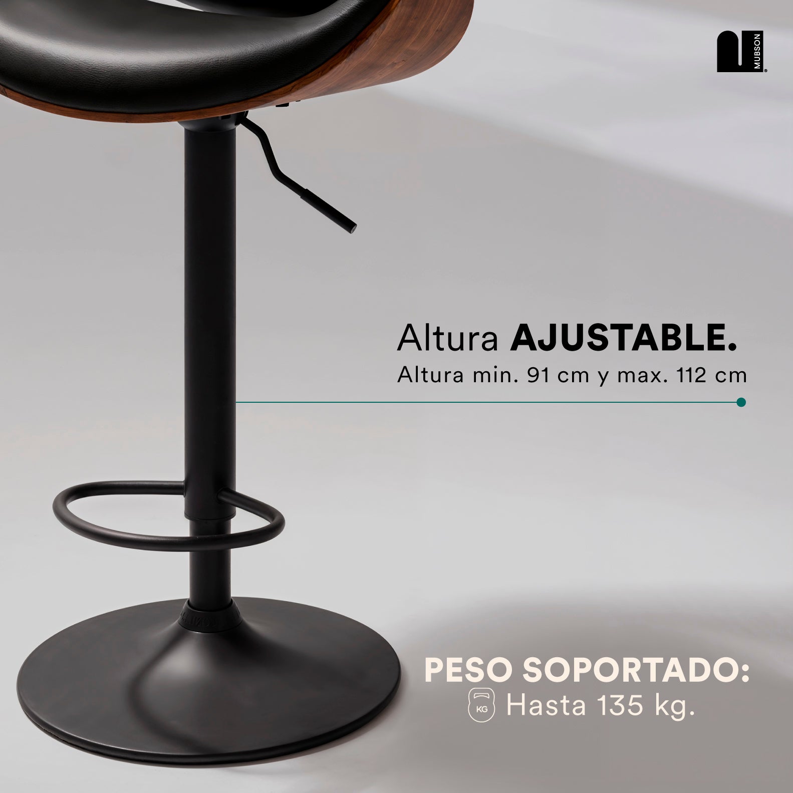MUBSON Juego de 2 Bancos para Barra de Cocina Tenzo