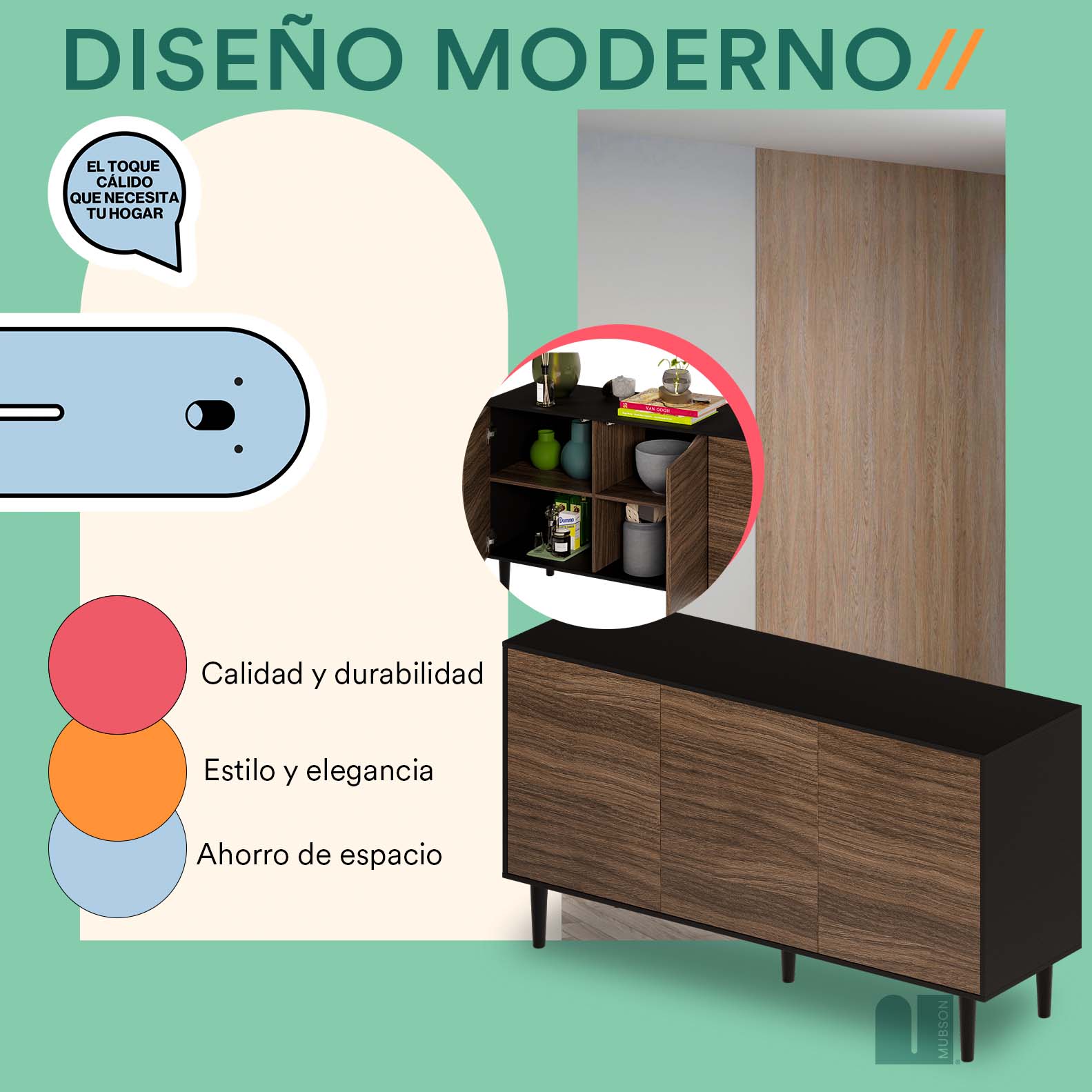 Credenza Recibidor para Sala 154x80x40 cm, Recámara o Pasillo Gleza