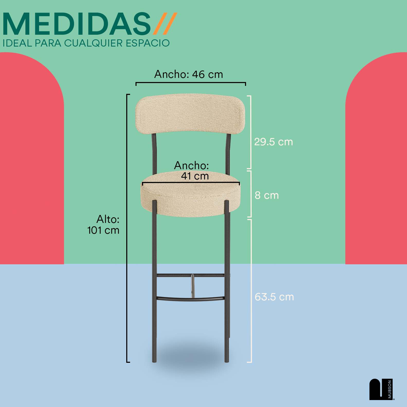 Juego de 2 Bancos para Cocina Luma