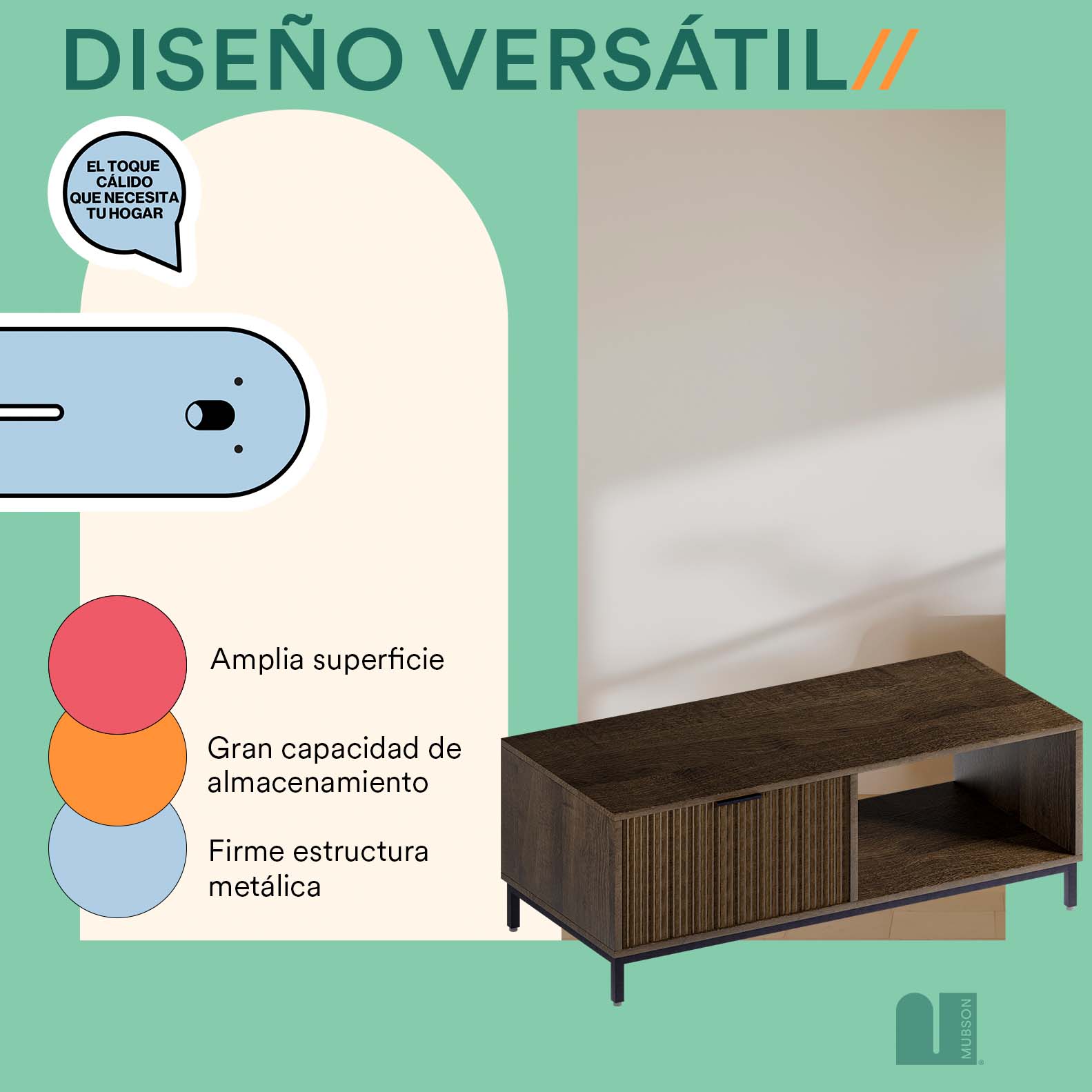 Mueble para TV para Pantallas de 32 a 45 Pulgadas. Centro de Entretenimiento Niza