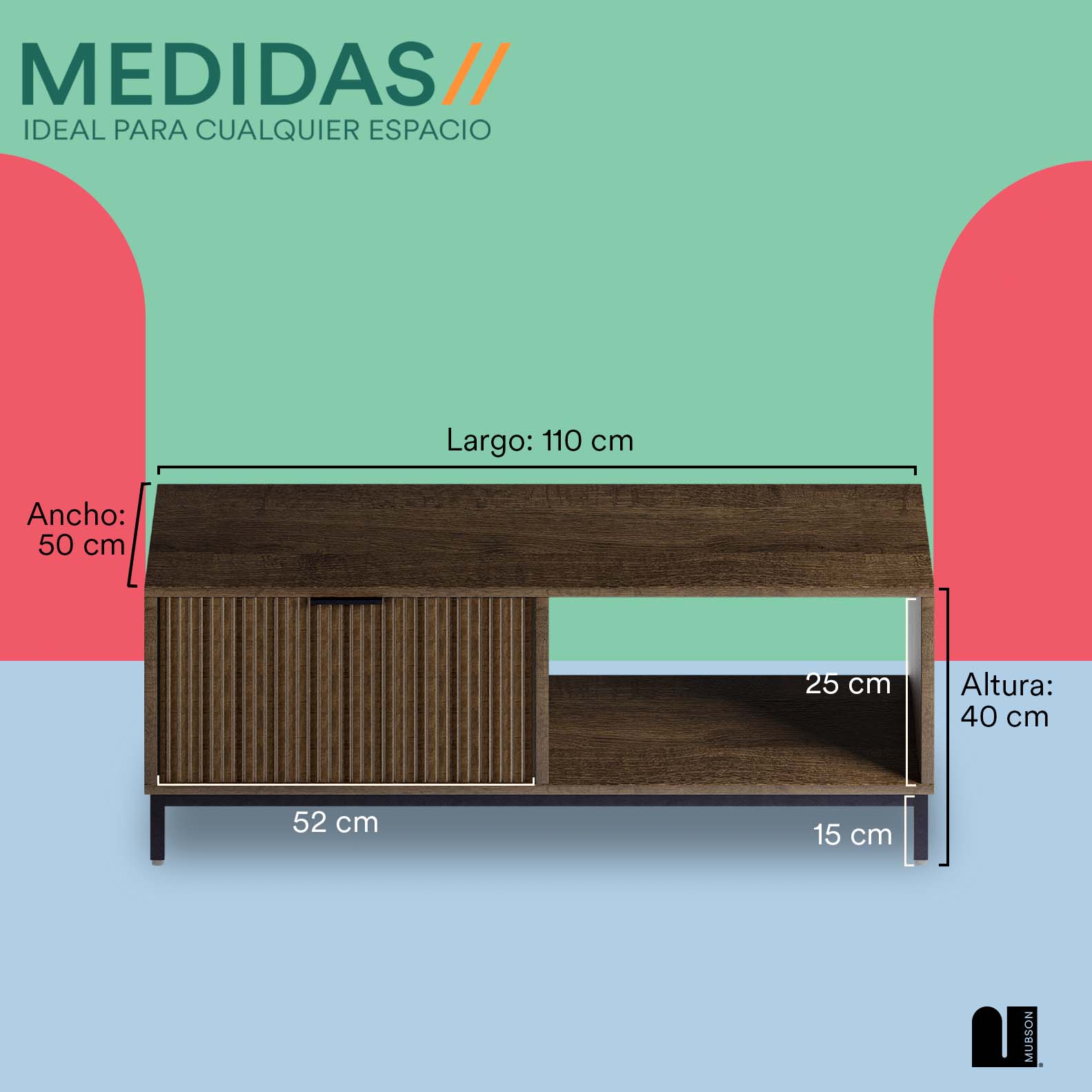 Mueble para TV para Pantallas de 32 a 45 Pulgadas. Centro de Entretenimiento Niza