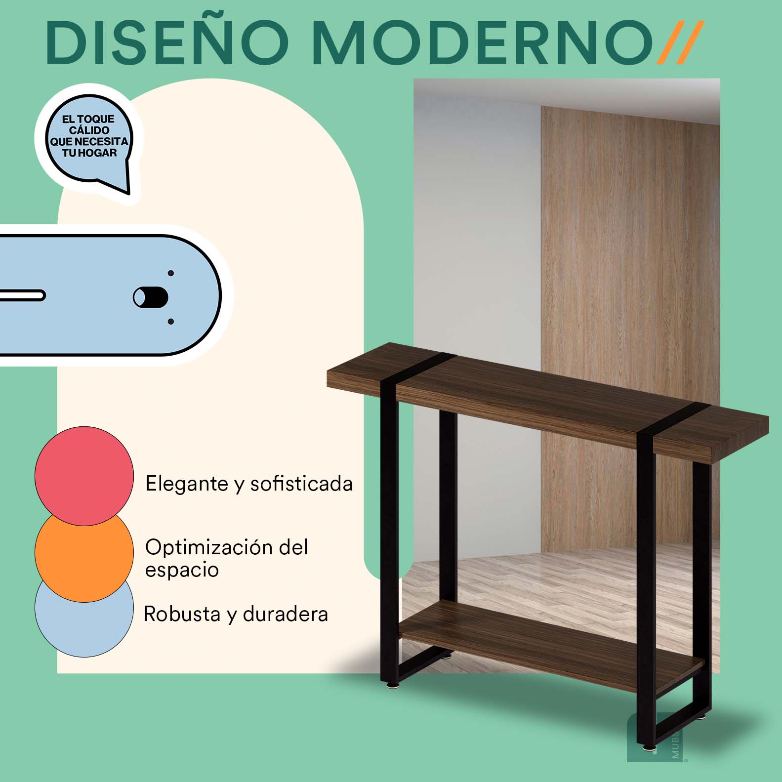 Credenza Recibidor para Sala, Recámara o Pasillo Renna