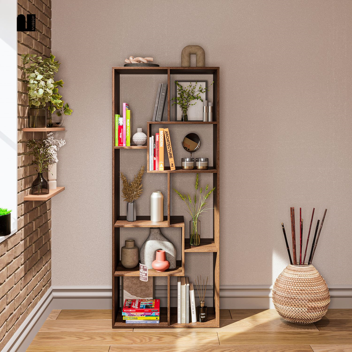Mubson Librero con 8 Repisas. Estanteria para Sala Parma