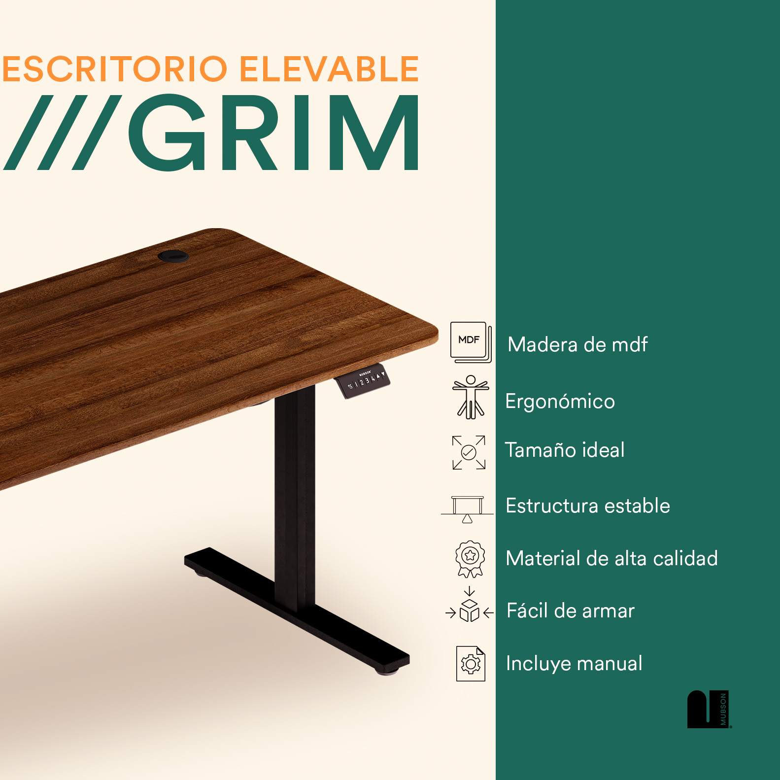 Mubson Escritorio Elevable Automatico. Escritorio Gamer Grim