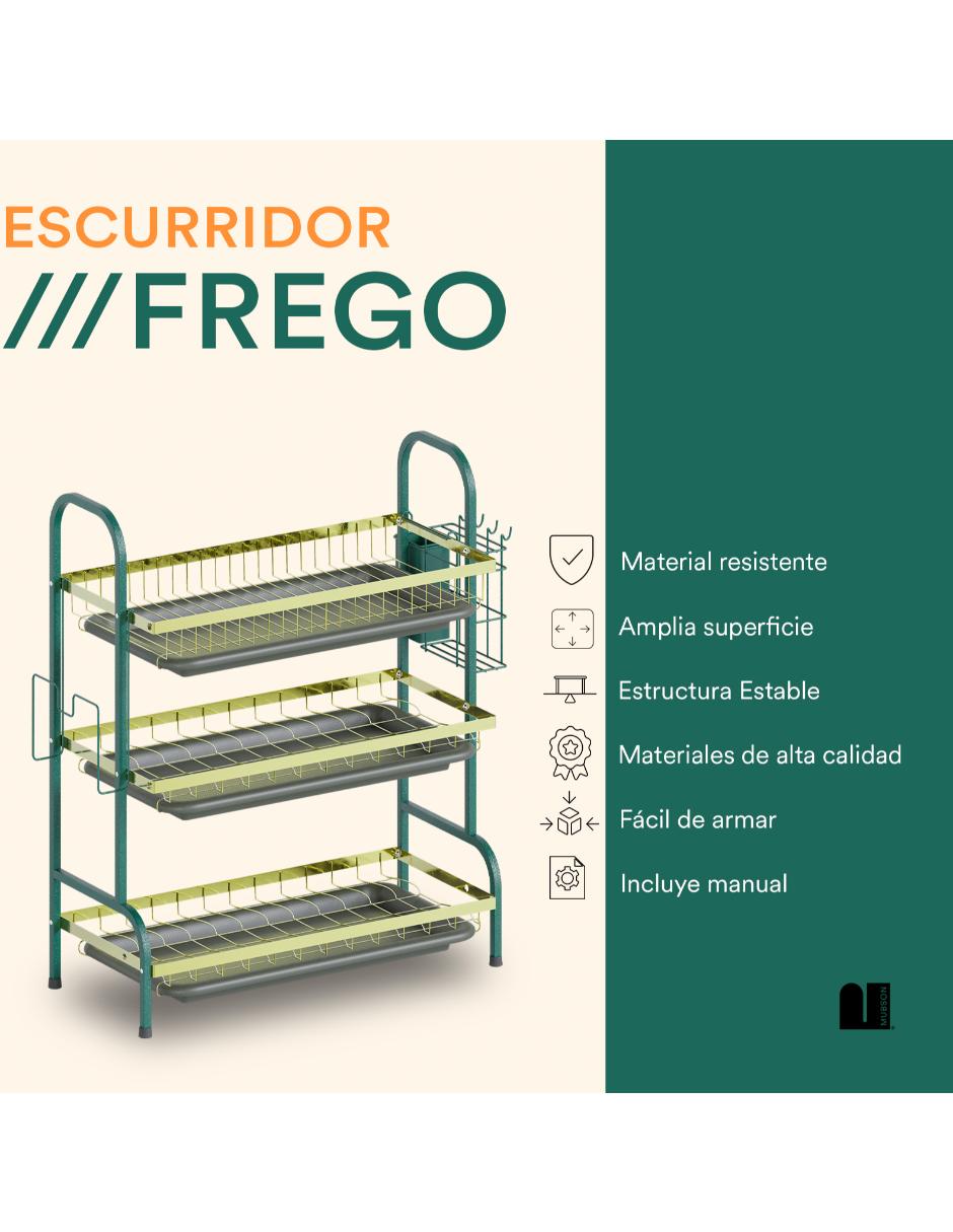 Escurridor de trastes de Acero Inoxidable. Escurreplatos Frego