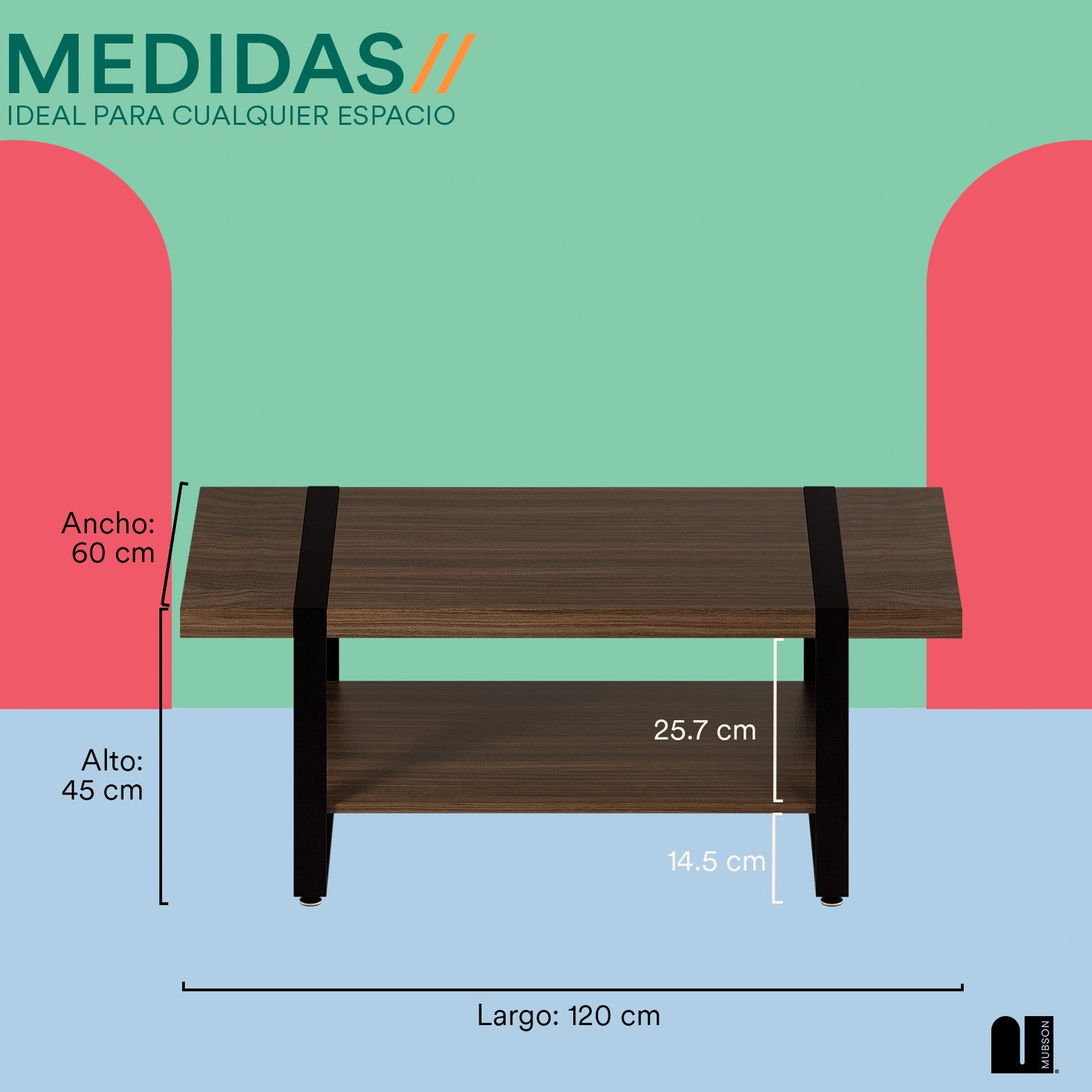 Mubson Mesa de centro Doble Repisa Tessa